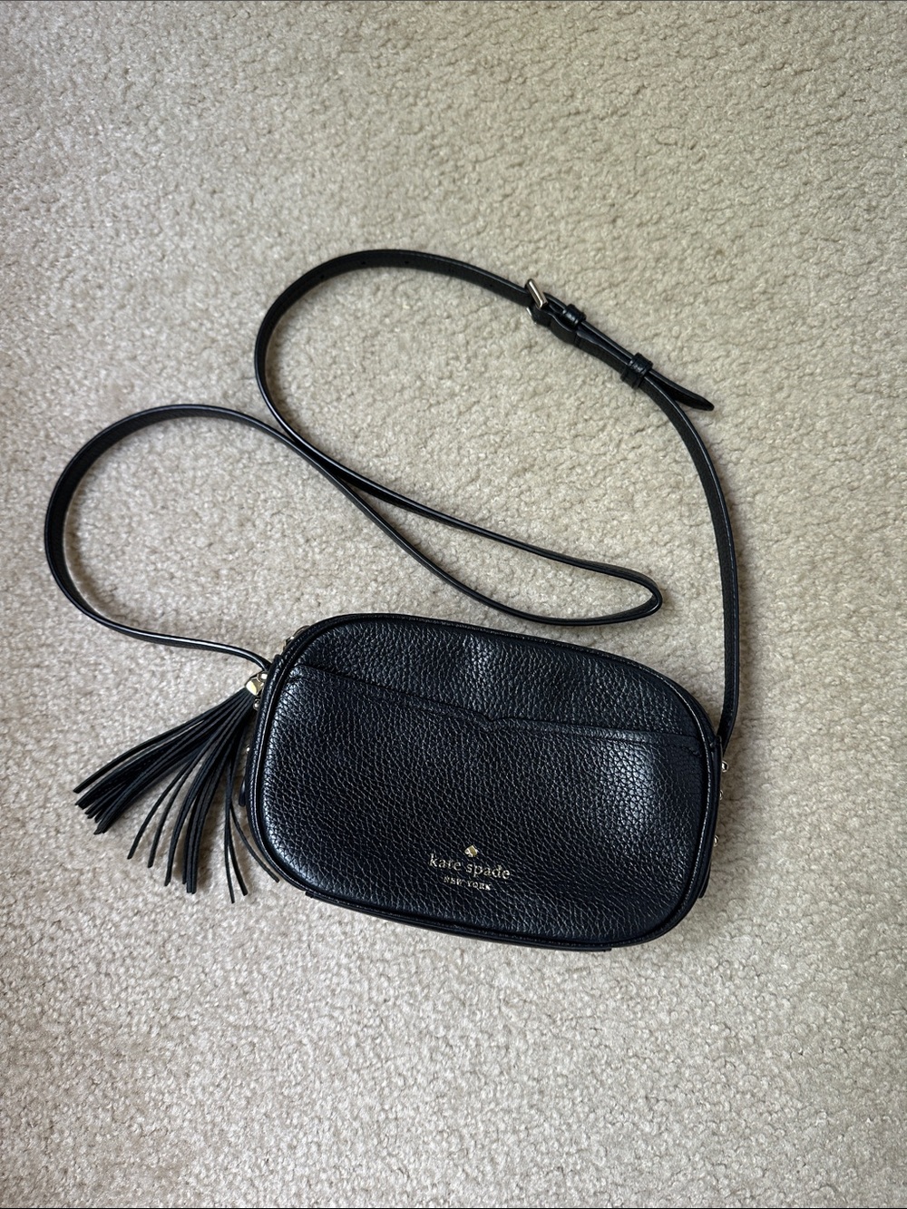 Kate Spade black pebbled leather crossbody